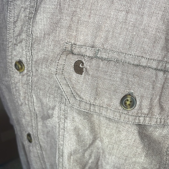 2XL Cargartt button up shirt. Sandy brown color. - Picture 2 of 5